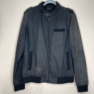 Vintage Members Only Zip Up Windbreaker Jacket-Charcoal Gray-Men’s M/Medium-80s